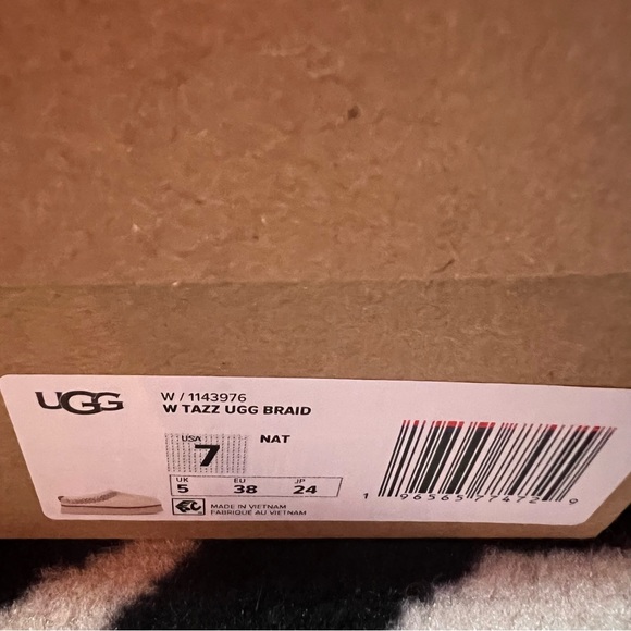 NWT UGG Tazz UGGBraid Platform Slippers Clogs Natural Size Women 7 - Picture 14 of 15